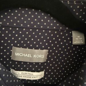 Michael Kors Dark Blue Patterned Men's Shirt